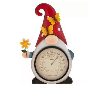 Whimsical Red Gnome Wall Thermometer